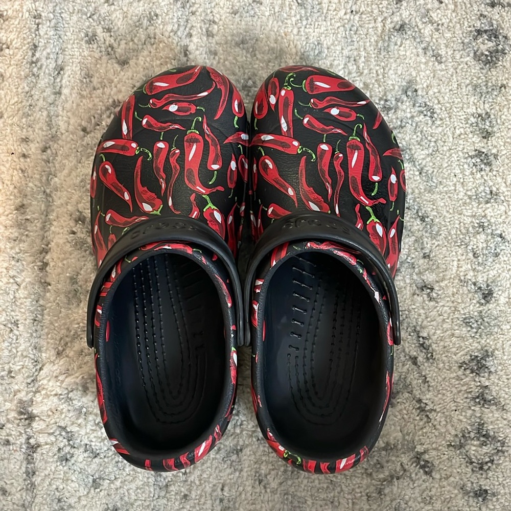 Chili pepper patterned Crocs
